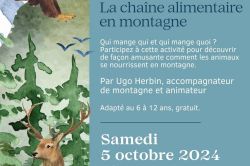 ATELIER - LA CHAINE ALIMENTAIRE EN MONTAGNE Le 23 oct 2024