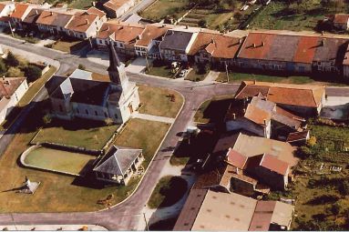 Vue aérienne du village.