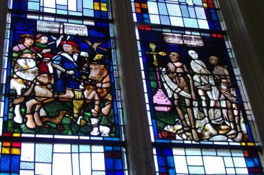 Vitrail TROIS VIFS TROIS MORTS Eglise St Nicolas MH Ville de Charmes