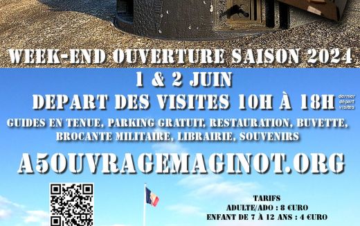 VISITES DU FORT MAGINOT A5 DU BOIS DU FOUR - OUVERTURE DE LA... Du 1 au 2 juin 2024
